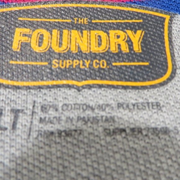 FOUNDRY Big & Tall Polo Shirt - Grey/Striped - Size 3XLT - Picture 4 of 4